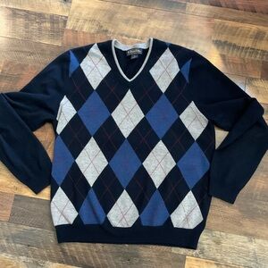 Brooks Brothers Wool Argyle Pullover Sweater M